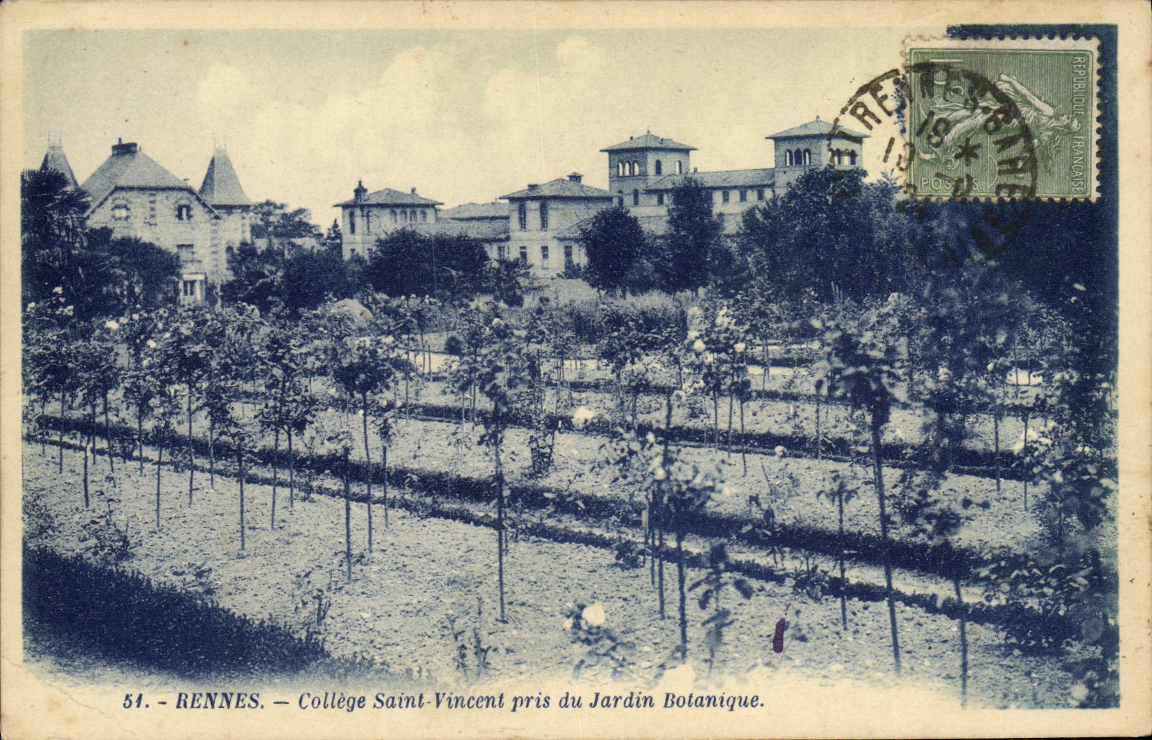 CPA Rennes College Saint Vincent Pris du Jardin Botanique