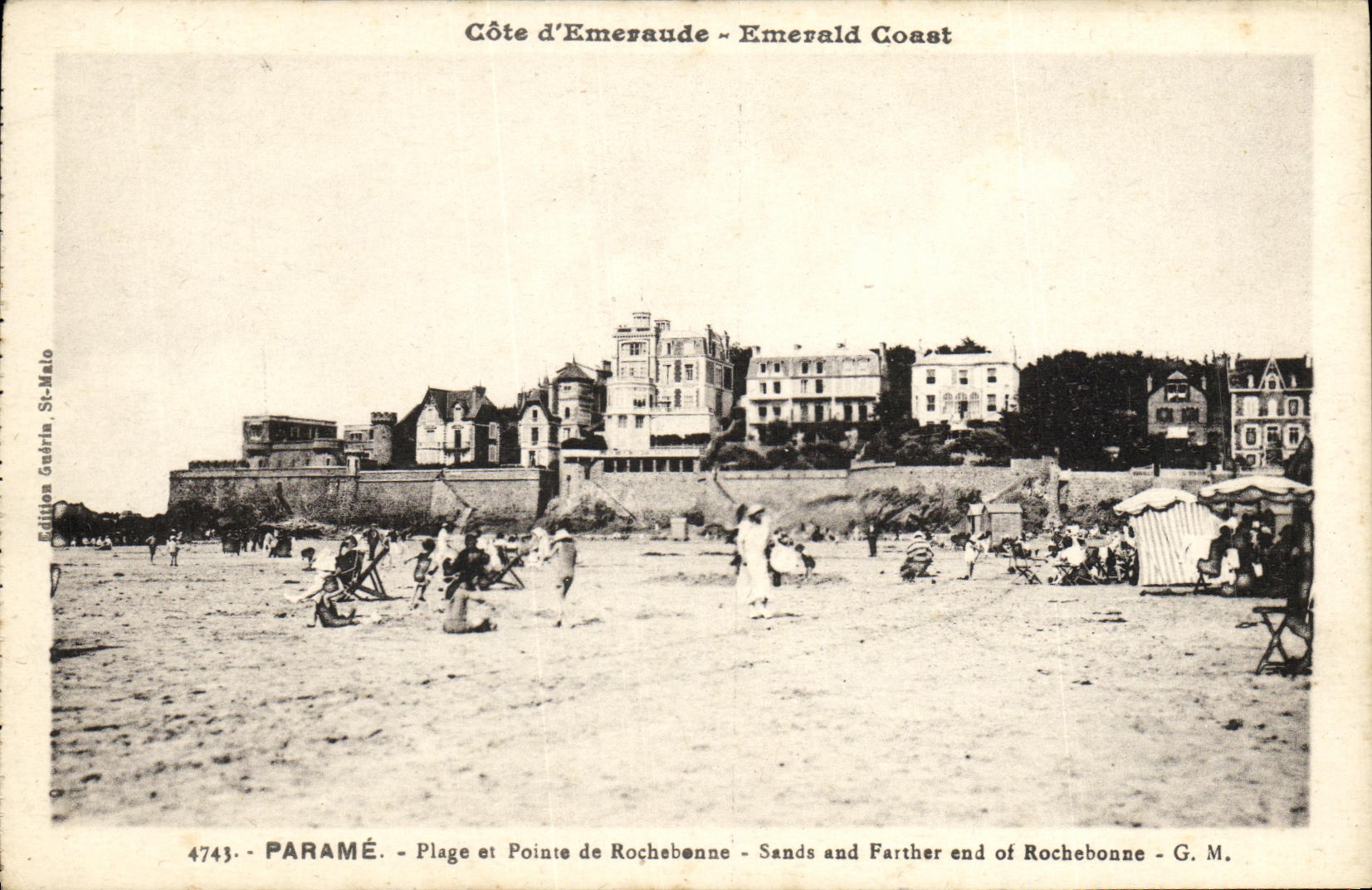 VINTAGE POSTCARD Parame Beach and Top of Rochebonne