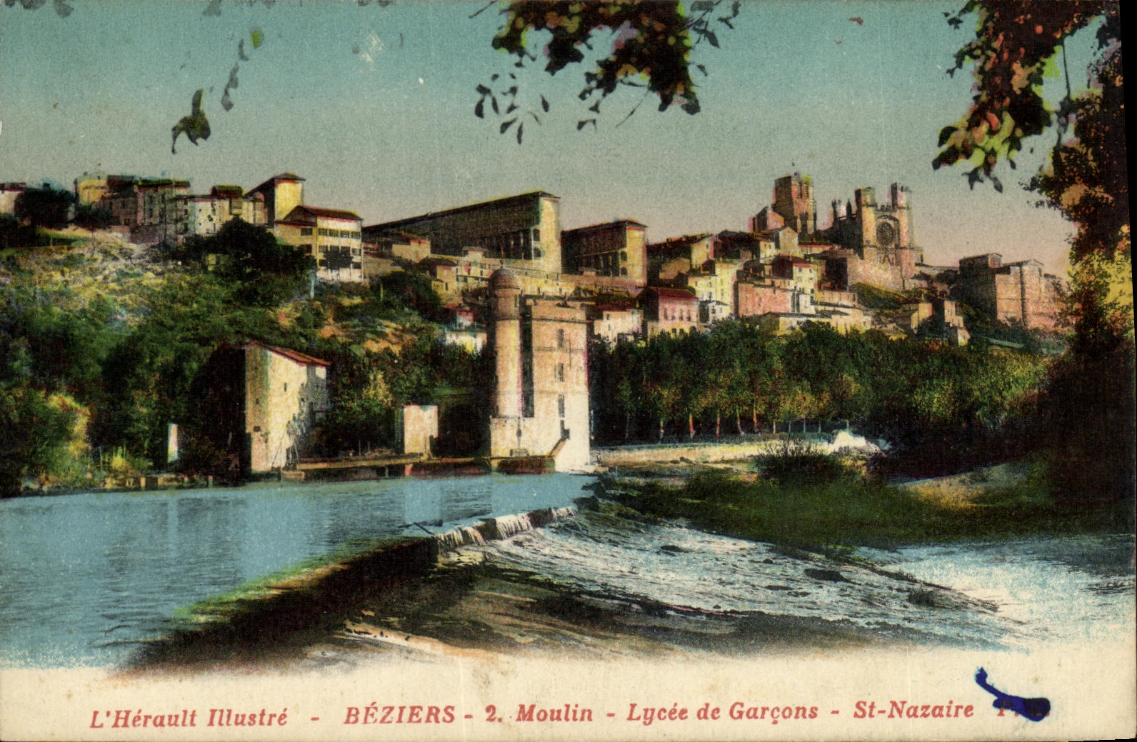 VINTAGE POSTCARD Beziers Mill College of Boys
