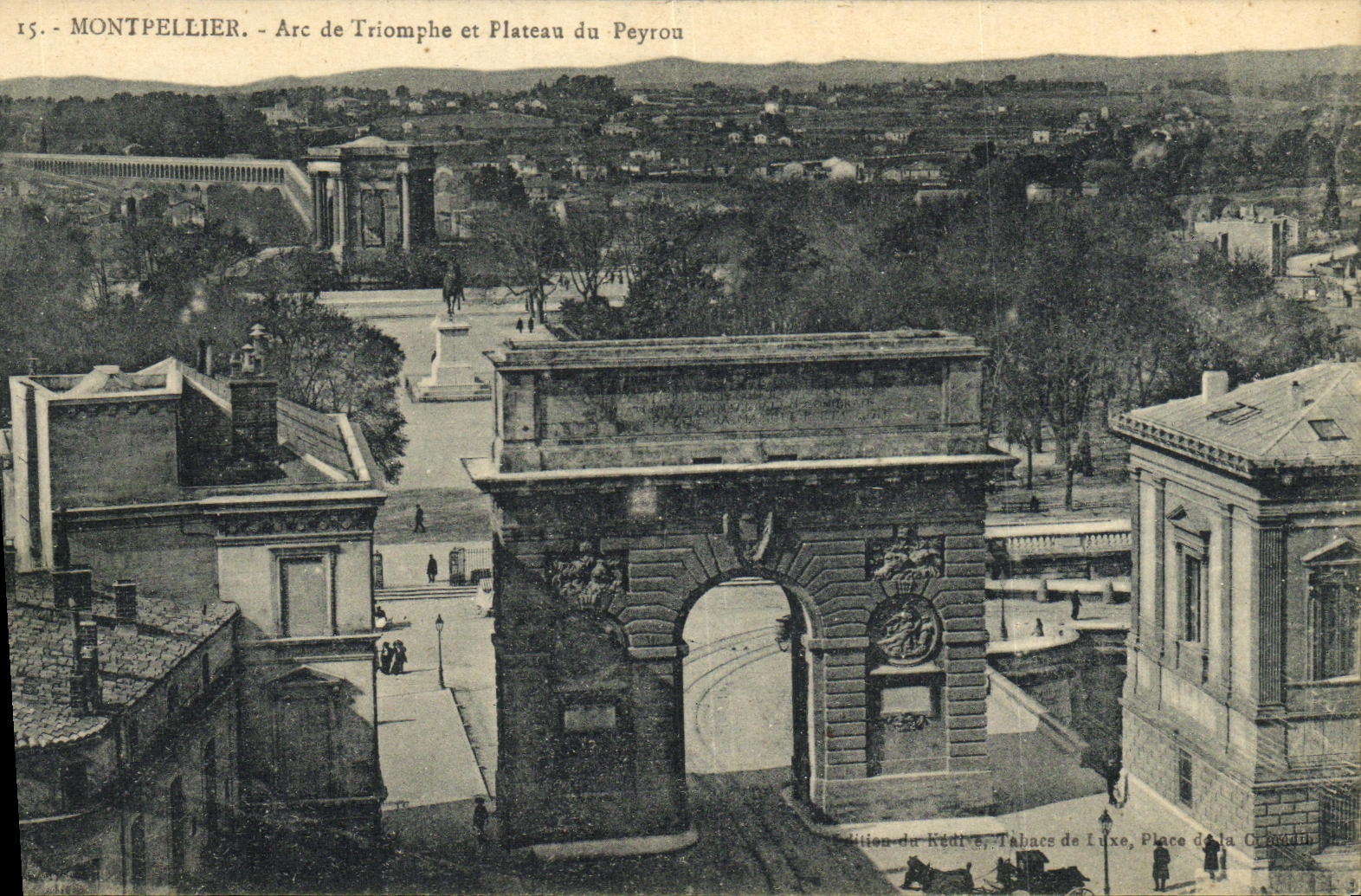 VINTAGE POSTCARD Montpellier Arc de Triomphe and Plate of Peyrou