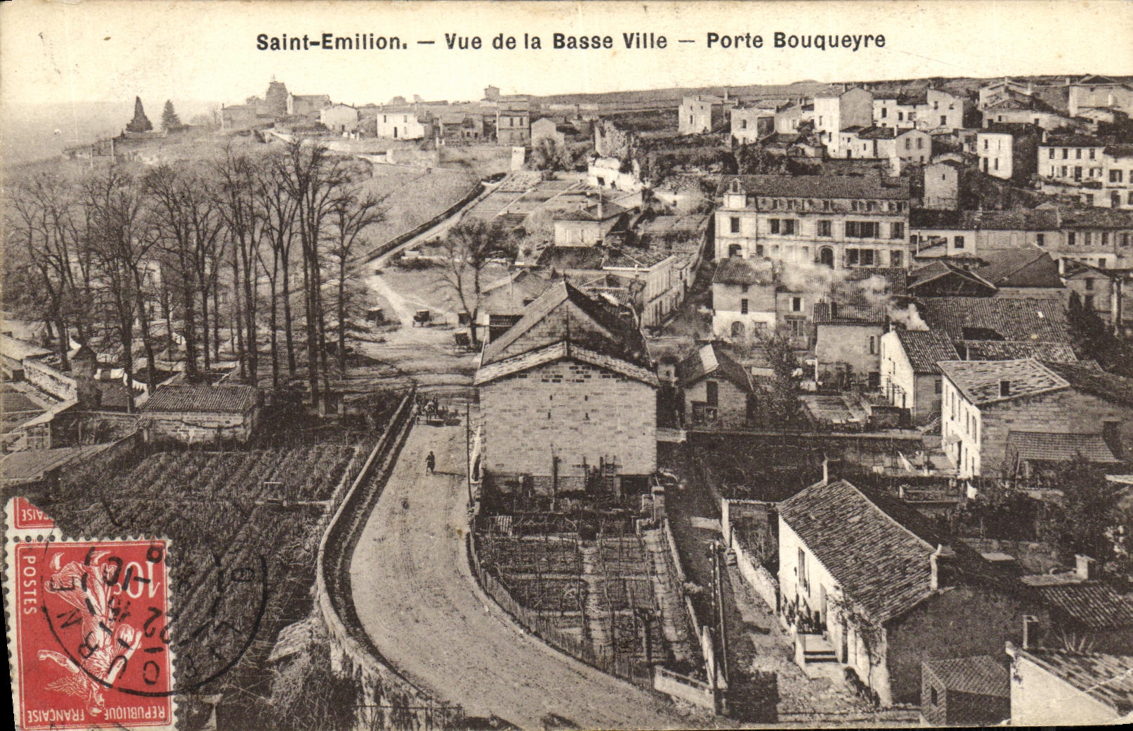 VINTAGE POSTCARD St Emilion Vue of the Low city Carries Bouqueyre