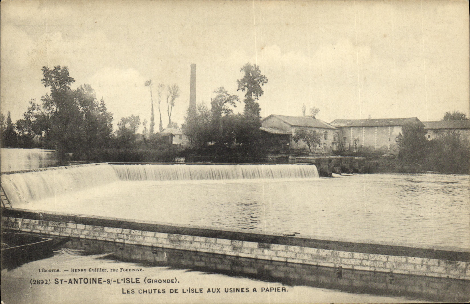 VINTAGE POSTCARD St Antoine the Falls Of L Isle To the Factories has Paper