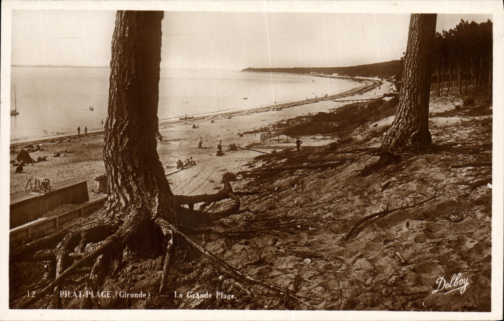 VINTAGE POSTCARD Pilat Beach main beach