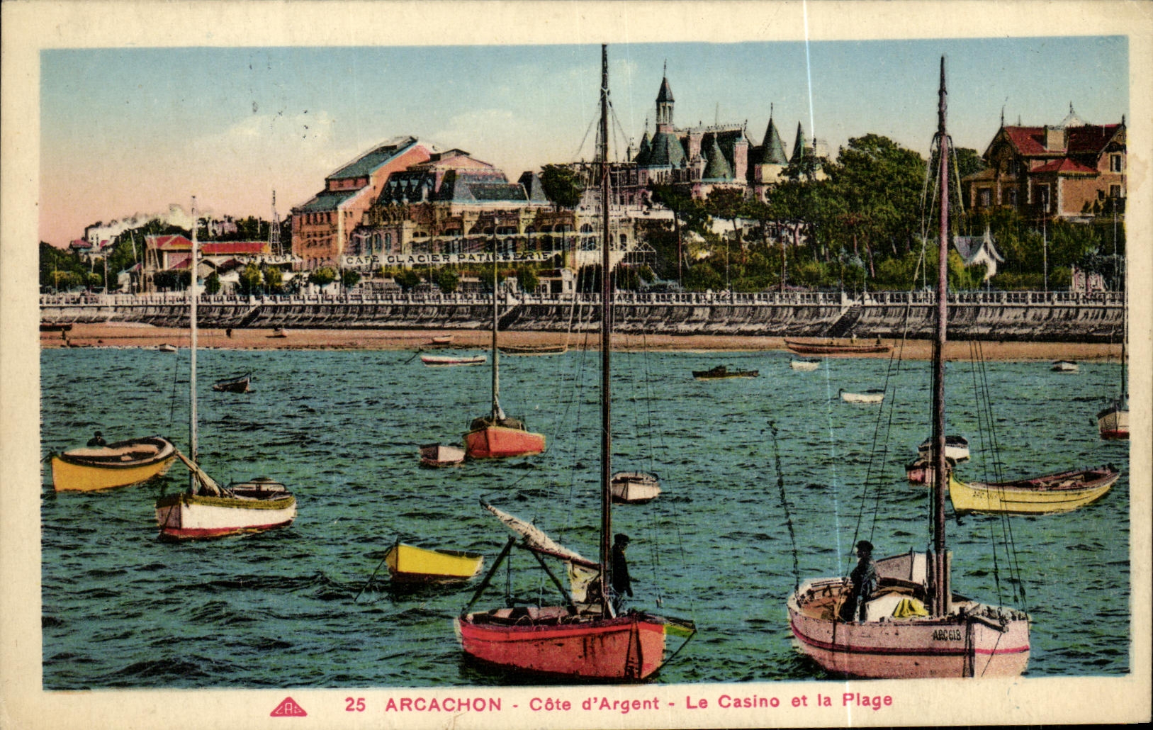 VINTAGE POSTCARD Cote D Arcachon Money Dimensions D Argent the Casino and the Beach