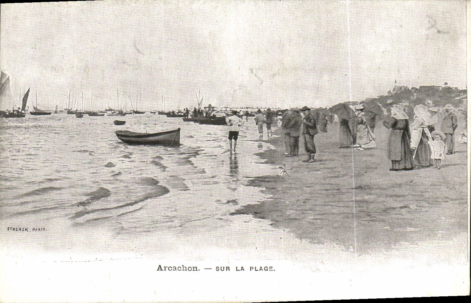 VINTAGE POSTCARD Dimension D Arcachon Money On the Beach