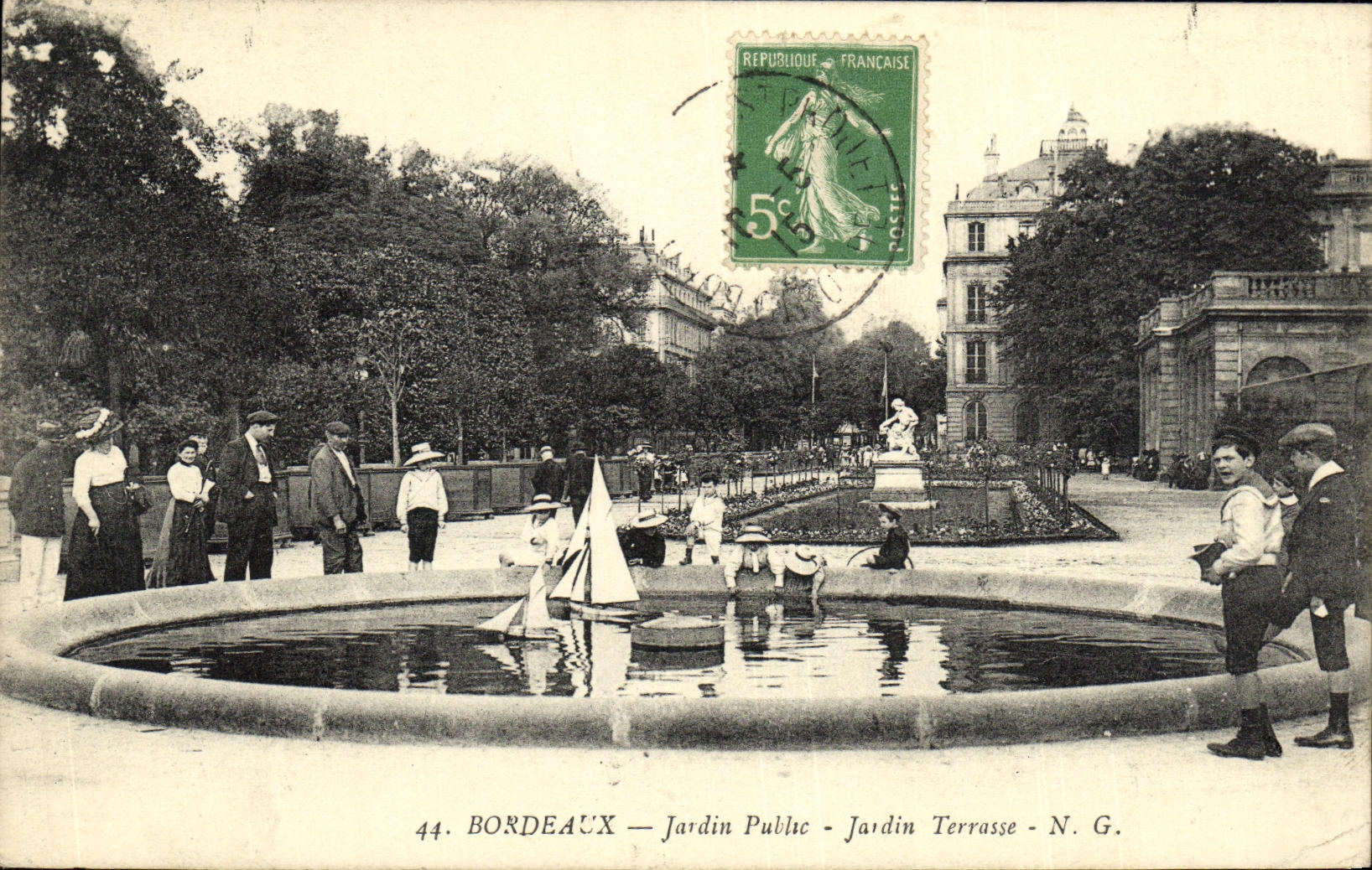 CPA Bordeaux Jardin Public Terrasse Enfants