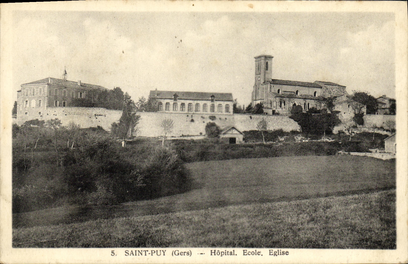 VINTAGE POSTCARD Holy Puy Hospital School Church