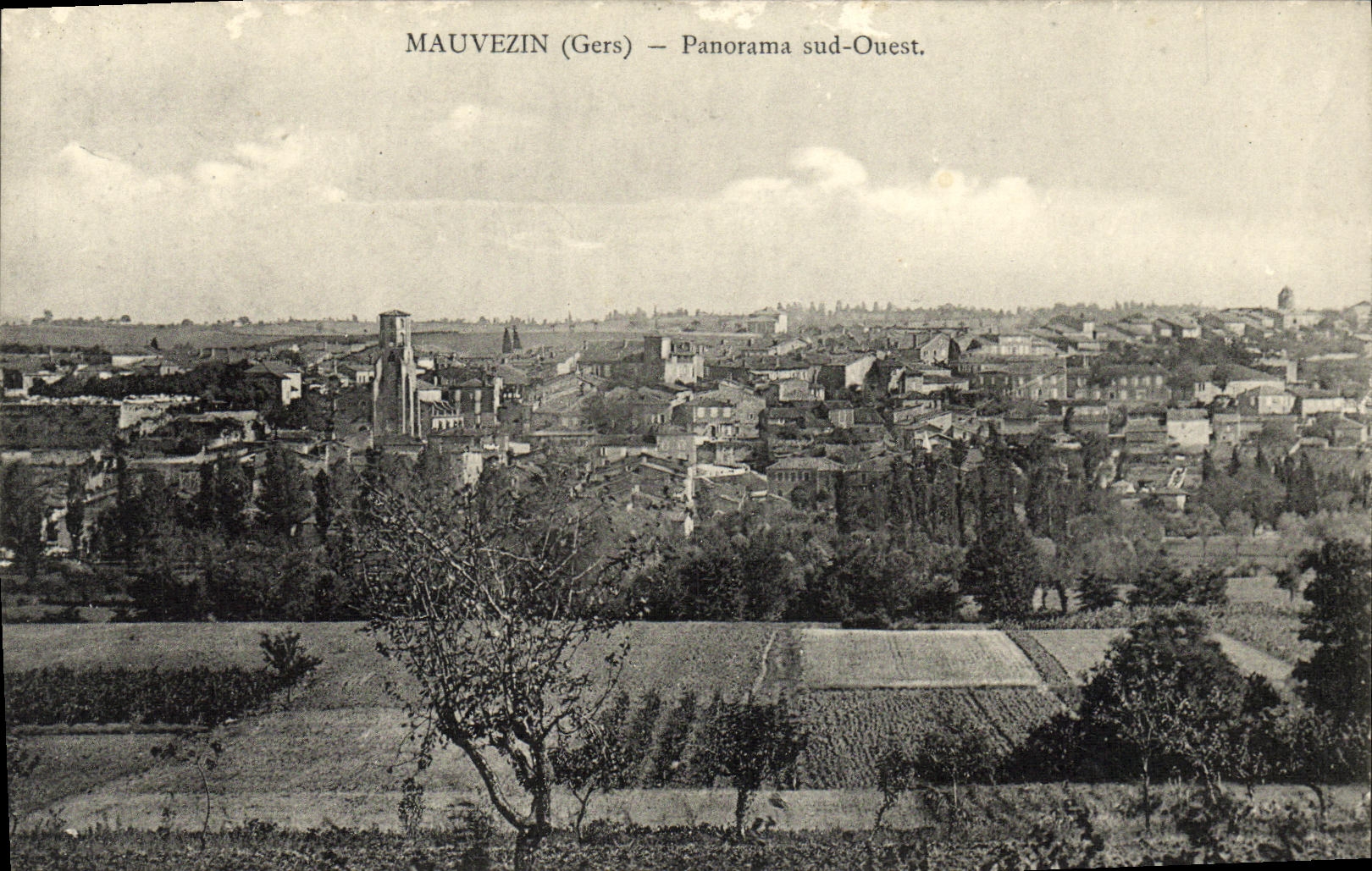 VINTAGE POSTCARD Mauvezin Western Southern Panorama