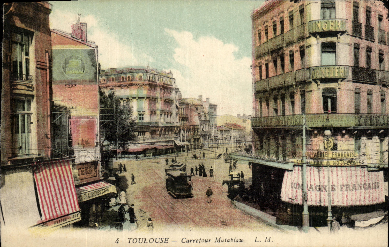 Encrucijada de Toulouse Matabiau de la POSTAL de la VENDIMIA