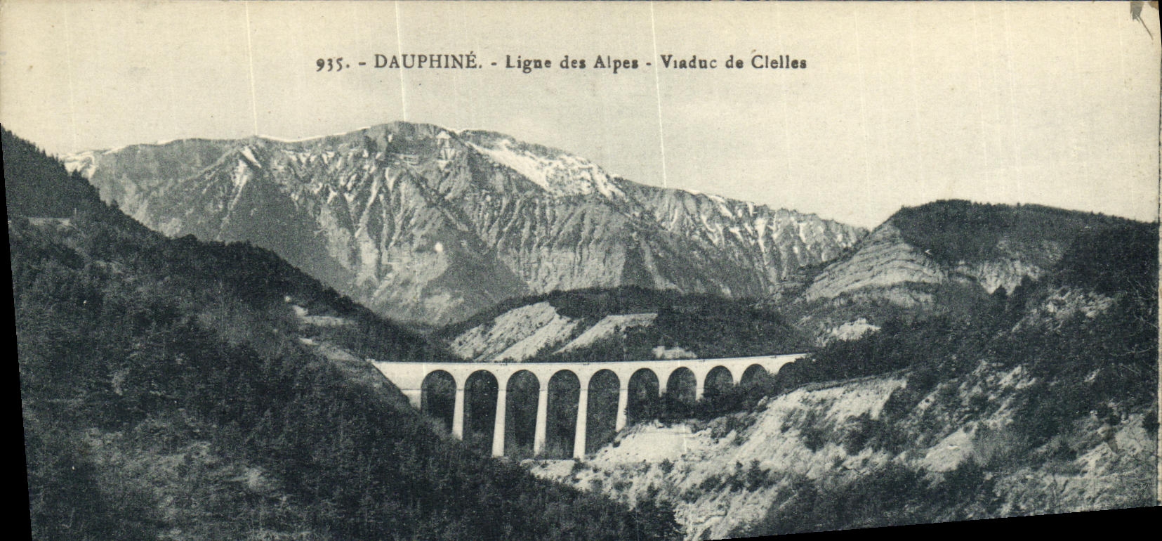 VINTAGE POSTCARD Line of the Alps Viaduct of Clellles