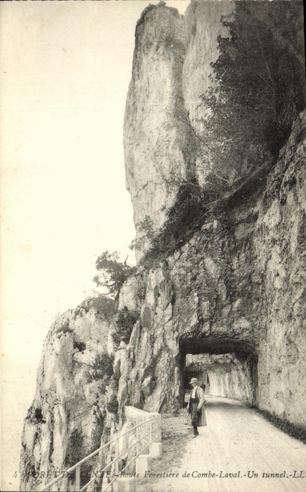 VINTAGE POSTCARD Dauphine Drill of Slow Road forestiere of Combe Laval a tunnel