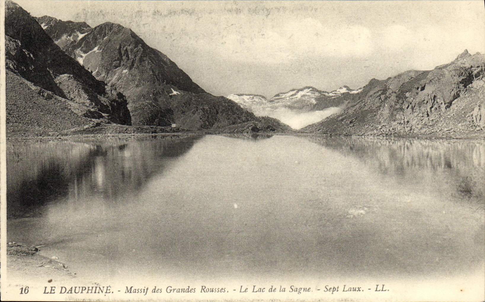 VINTAGE POSTCARD Dauphine Solid mass of Large Russet red the Lake Of Sagne Seven Laux