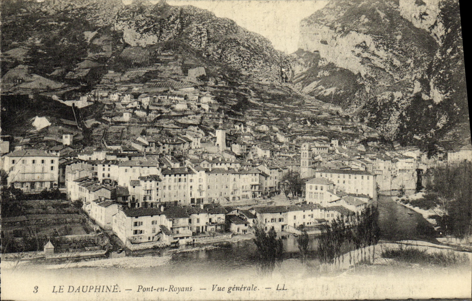 VINTAGE POSTCARD the Dauphine Bridge in Royans View