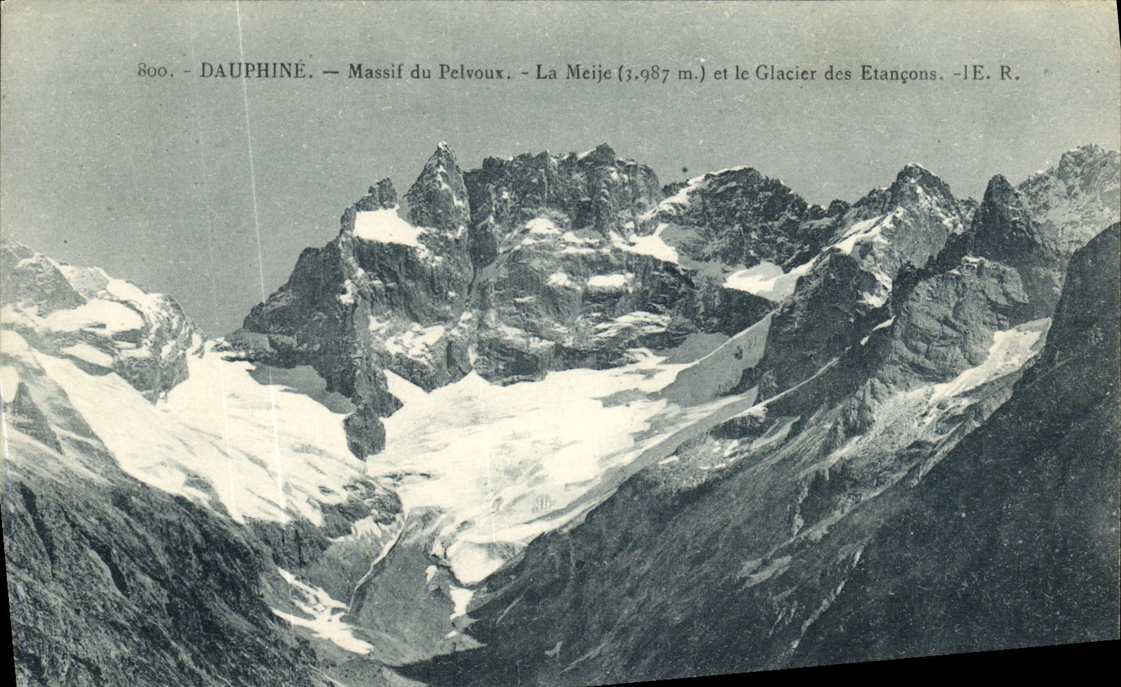 VINTAGE POSTCARD Dauphine Solid mass of Pelvoux Meije and the Glacier of Props