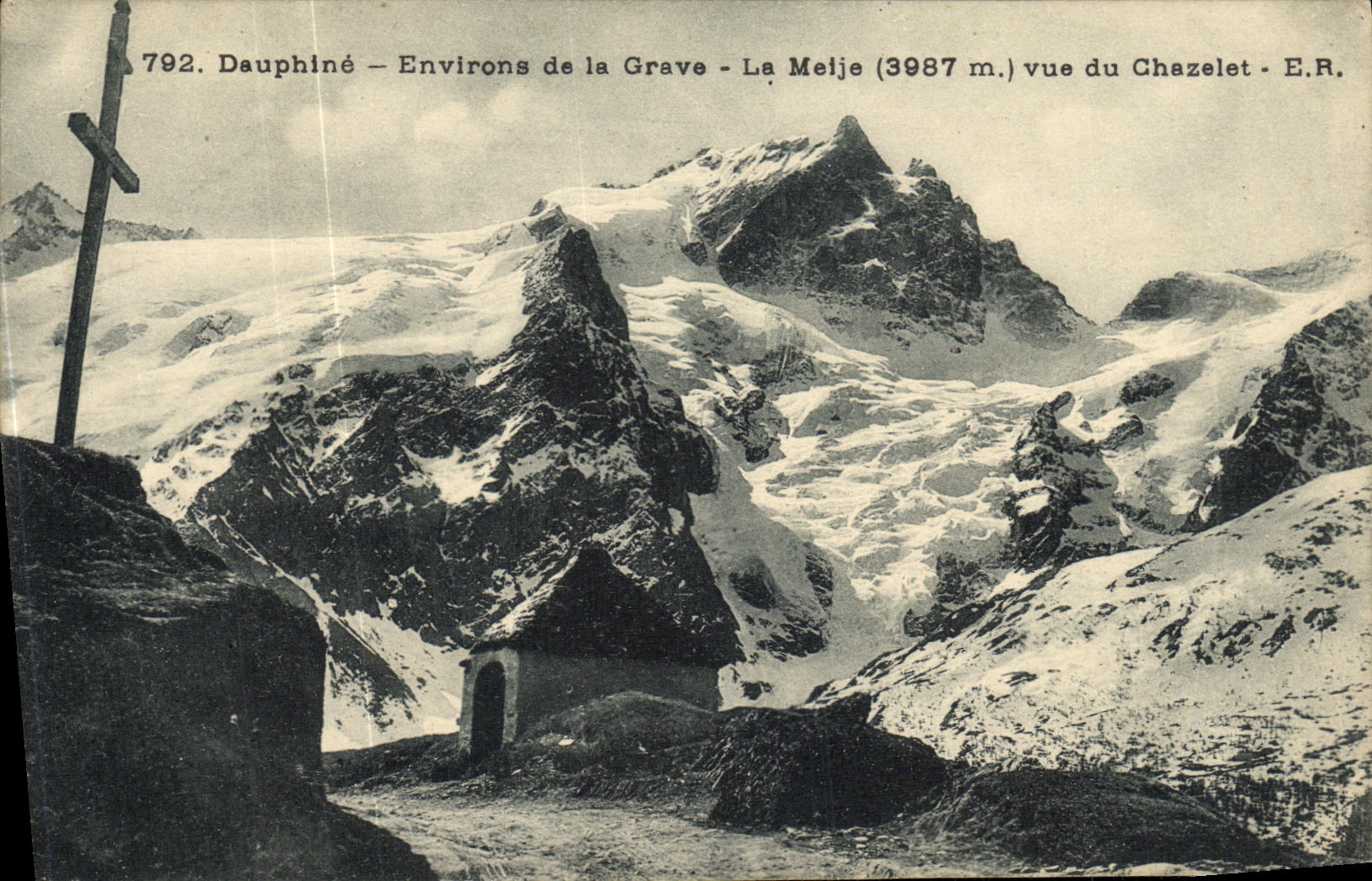 VINTAGE POSTCARD Dauphine Surroundings of the Low register Meije Seen of Chazelet