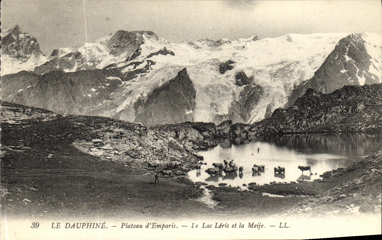 VINTAGE POSTCARD the Dauphine Plate D Emparis the Lake Leris and Meije