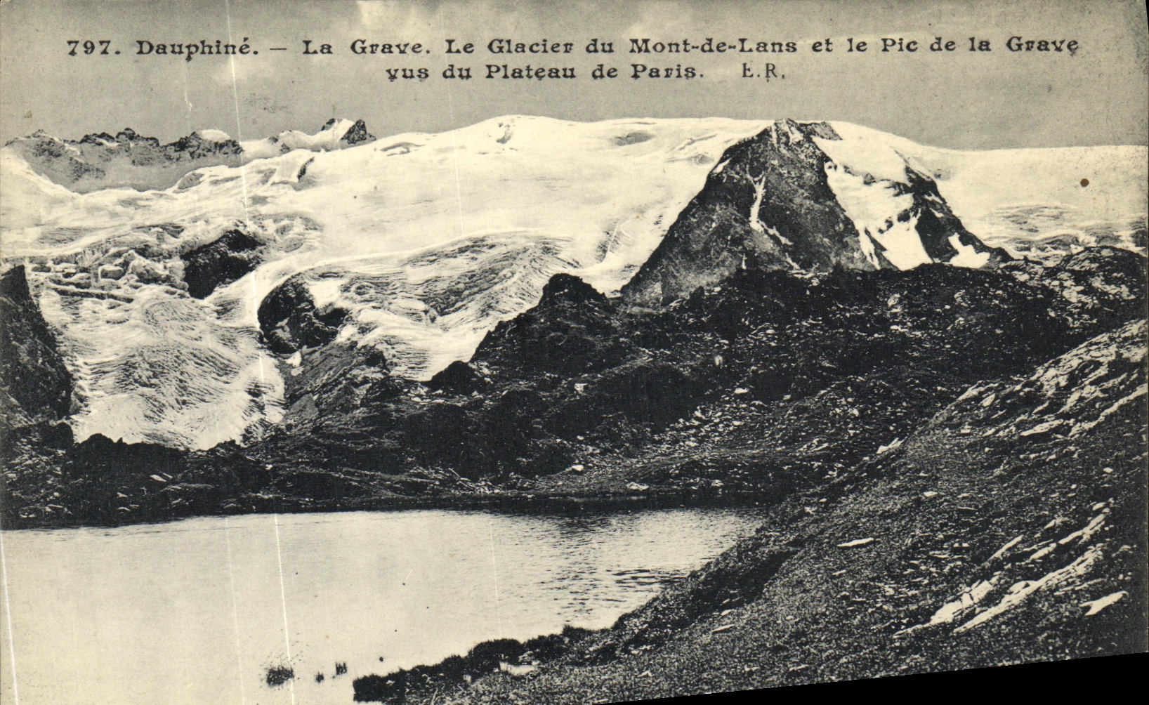 VINTAGE POSTCARD Dauphine Low register the Glacier of the Mount of Lans and the Peak of Seen Plate of Paris