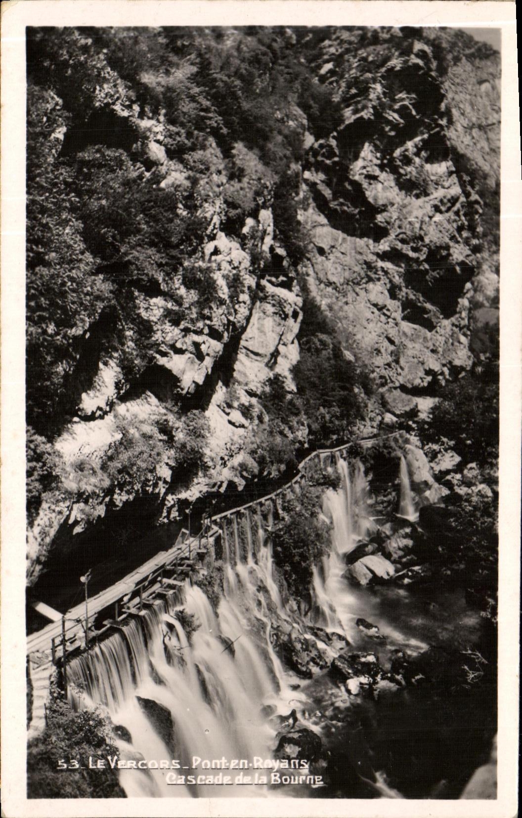 POSTAL Vercors Pont de la VENDIMIA en las cascadas de Royans de Bourne