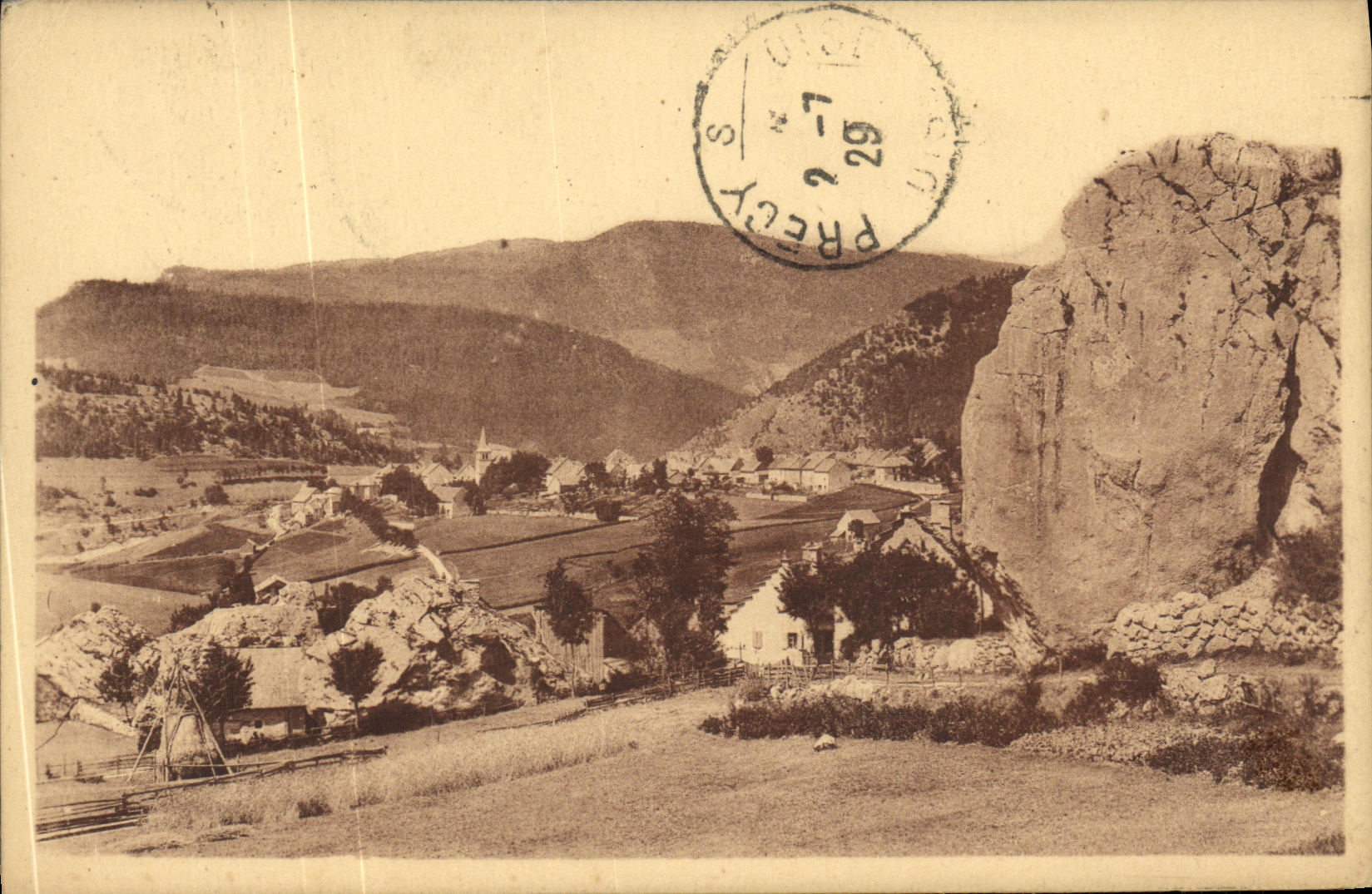 VINTAGE POSTCARD Villard de Lans Seen from of the Hamlet of the Stones