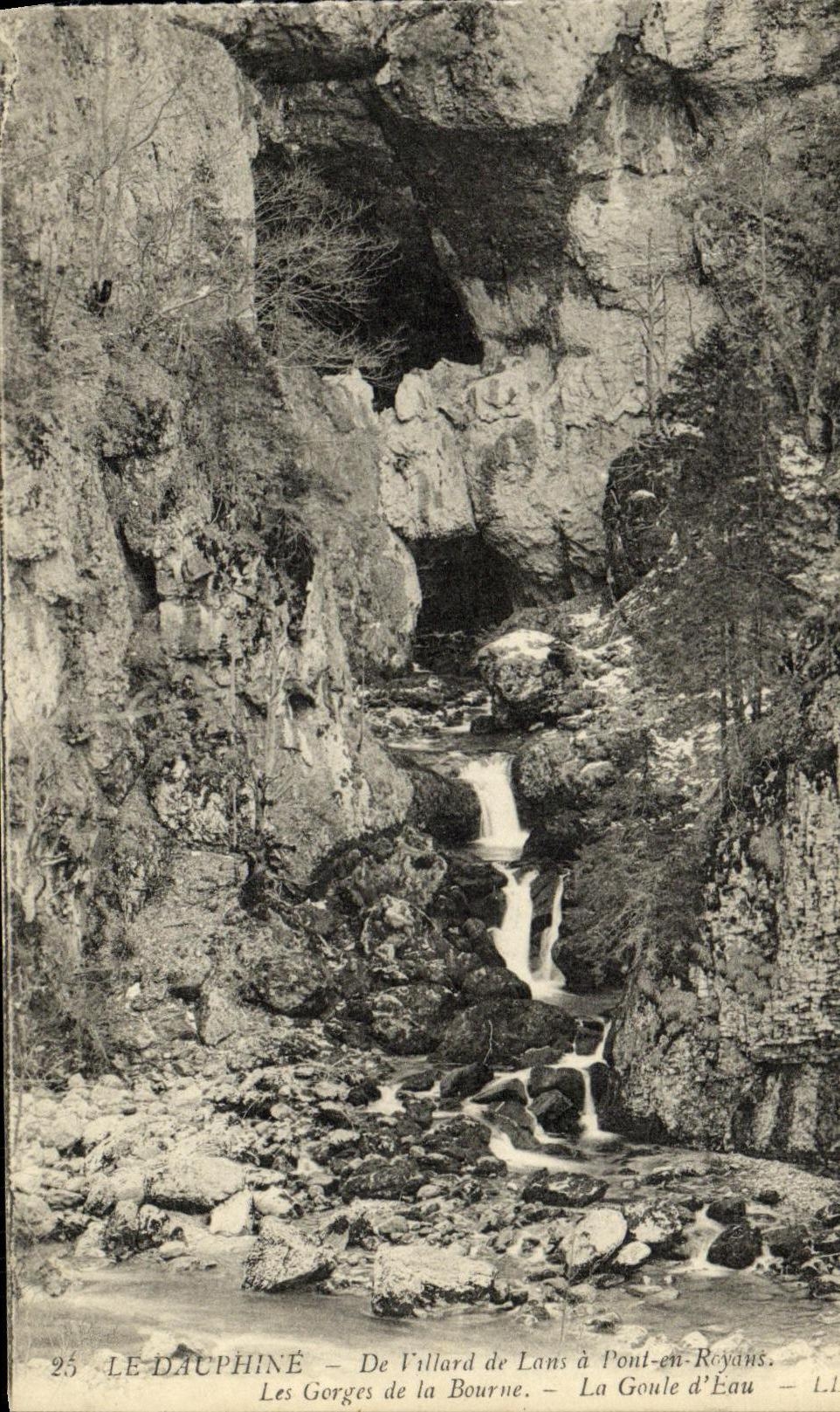 VINTAGE POSTCARD the Dauphine one of Villard de Lans has Pont in Royans the throats of Bourne the goule D water