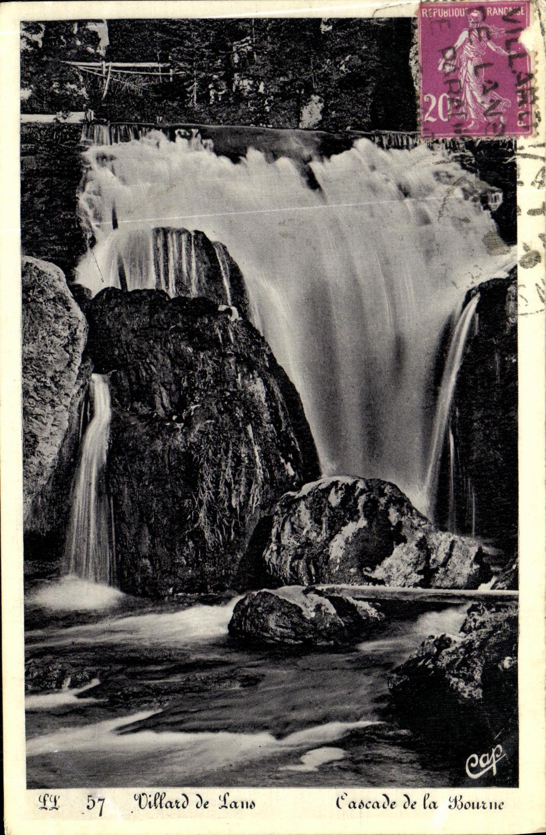 VINTAGE POSTCARD Villard de Lans Cascades of Bourne