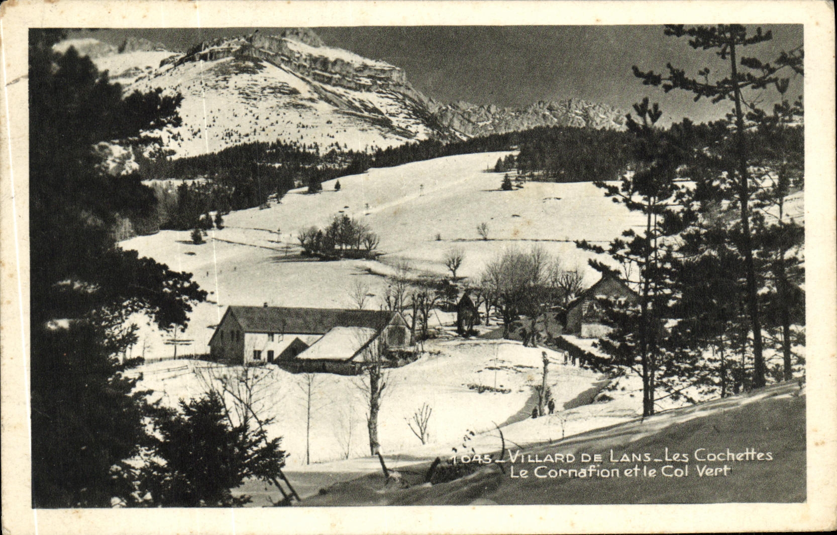 POSTAL Villard de Lans Cochettes Cornafion y el collar verde de la VENDIMIA