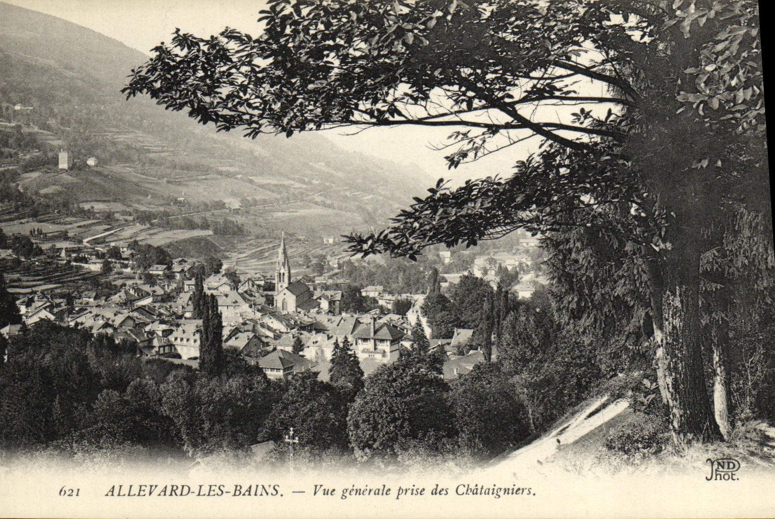 VINTAGE POSTCARD Allevard les Bains View taken of Chatigniers