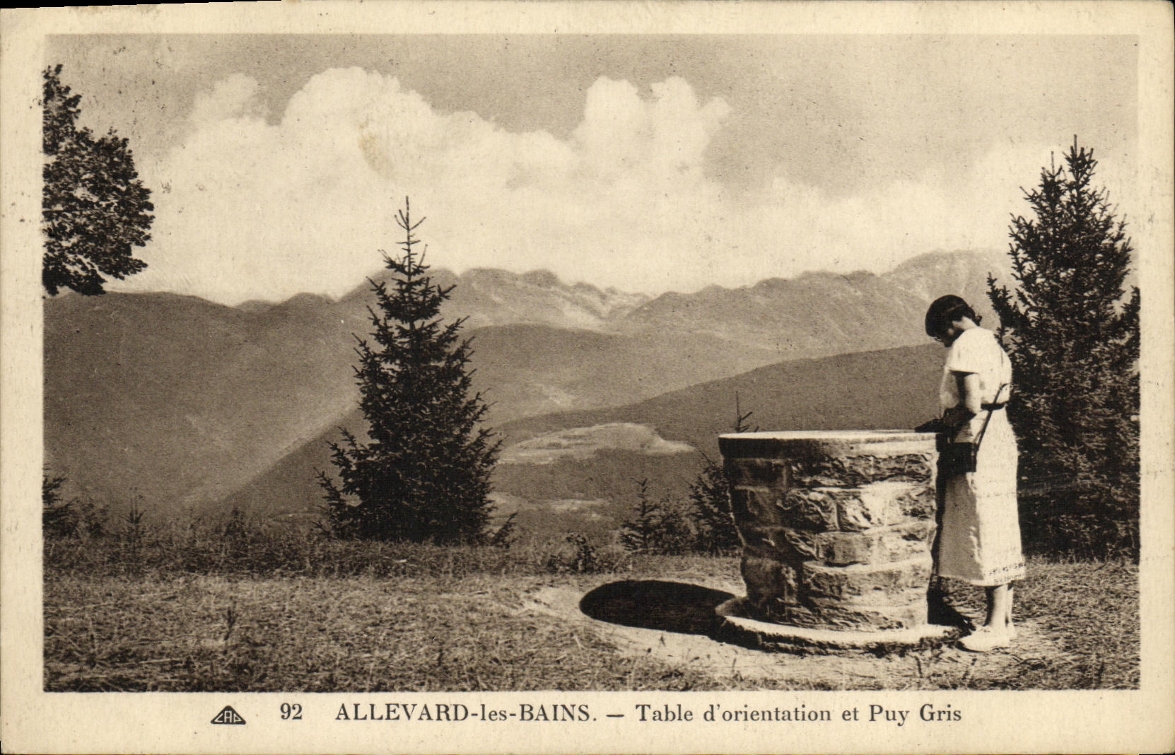 VINTAGE POSTCARD Allevard les Bains Table D orientation and Puy Gray