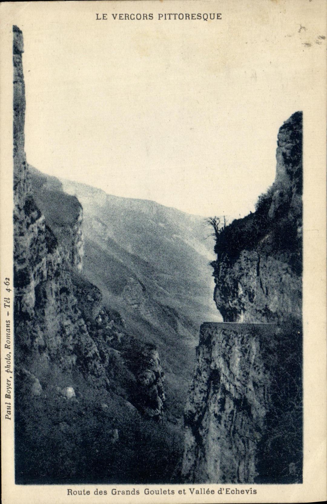 VINTAGE POSTCARD Road Great Narrow parts and Valley D Echevis