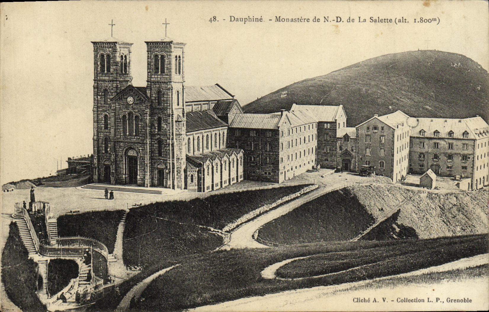 VINTAGE POSTCARD Dauphine Monastery of NR D of Salette