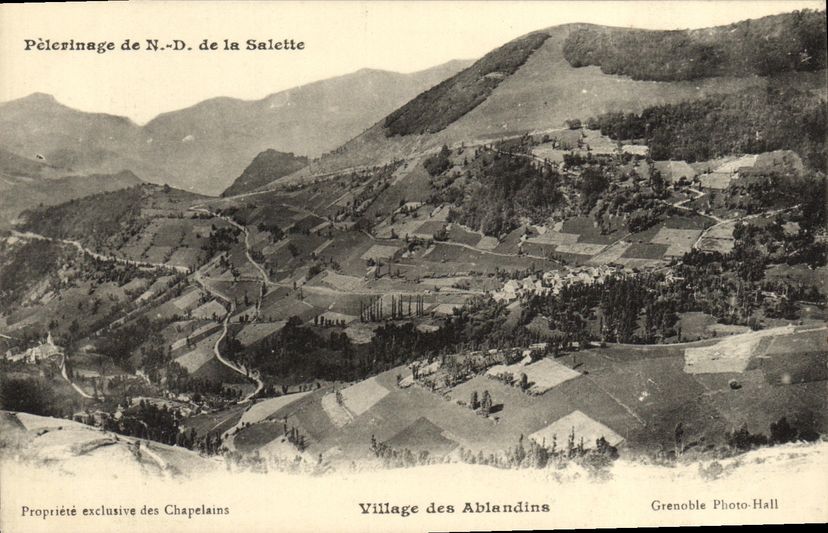 VINTAGE POSTCARD Pilgrimage of NR D of Salette Village of Ablandins