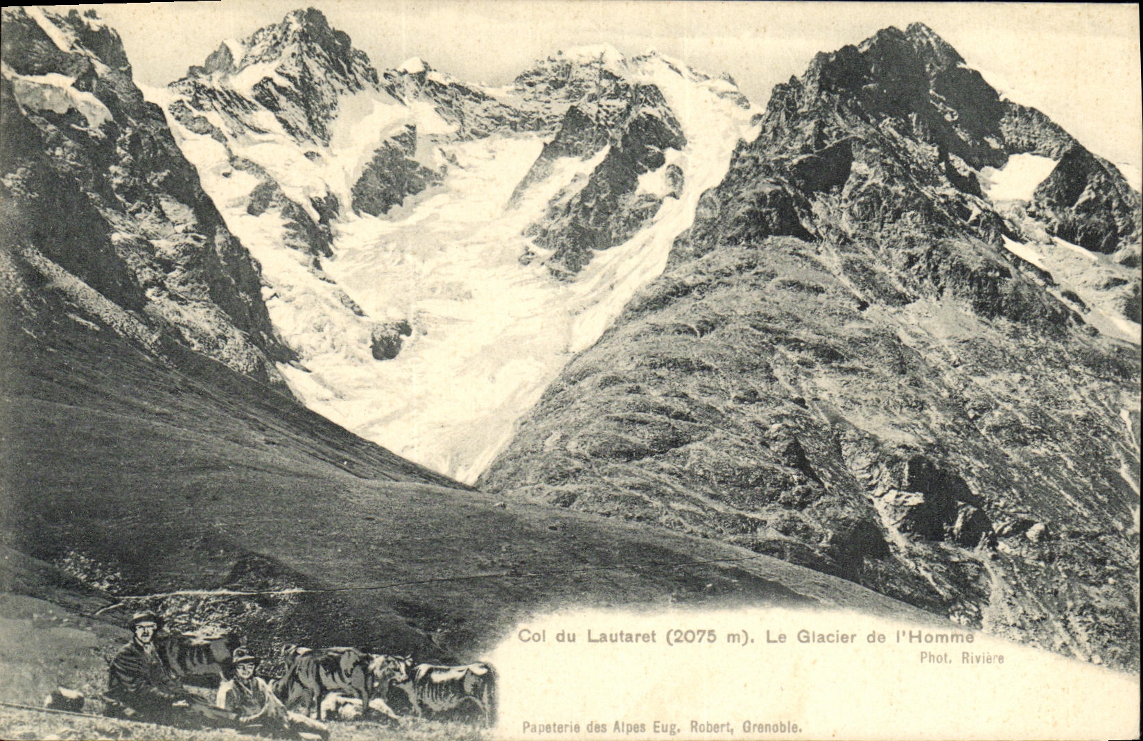 VINTAGE POSTCARD Collar of Lautaret the Glacier of L Man