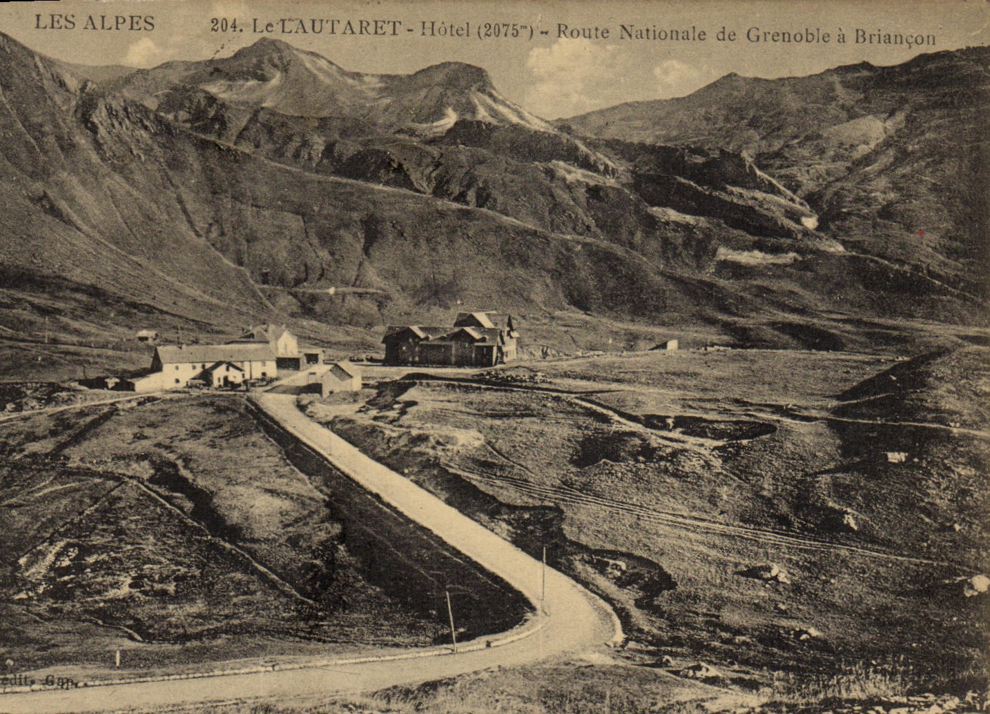 VINTAGE POSTCARD Lautaret Hotel Trunk road of Grenoble has Briancon