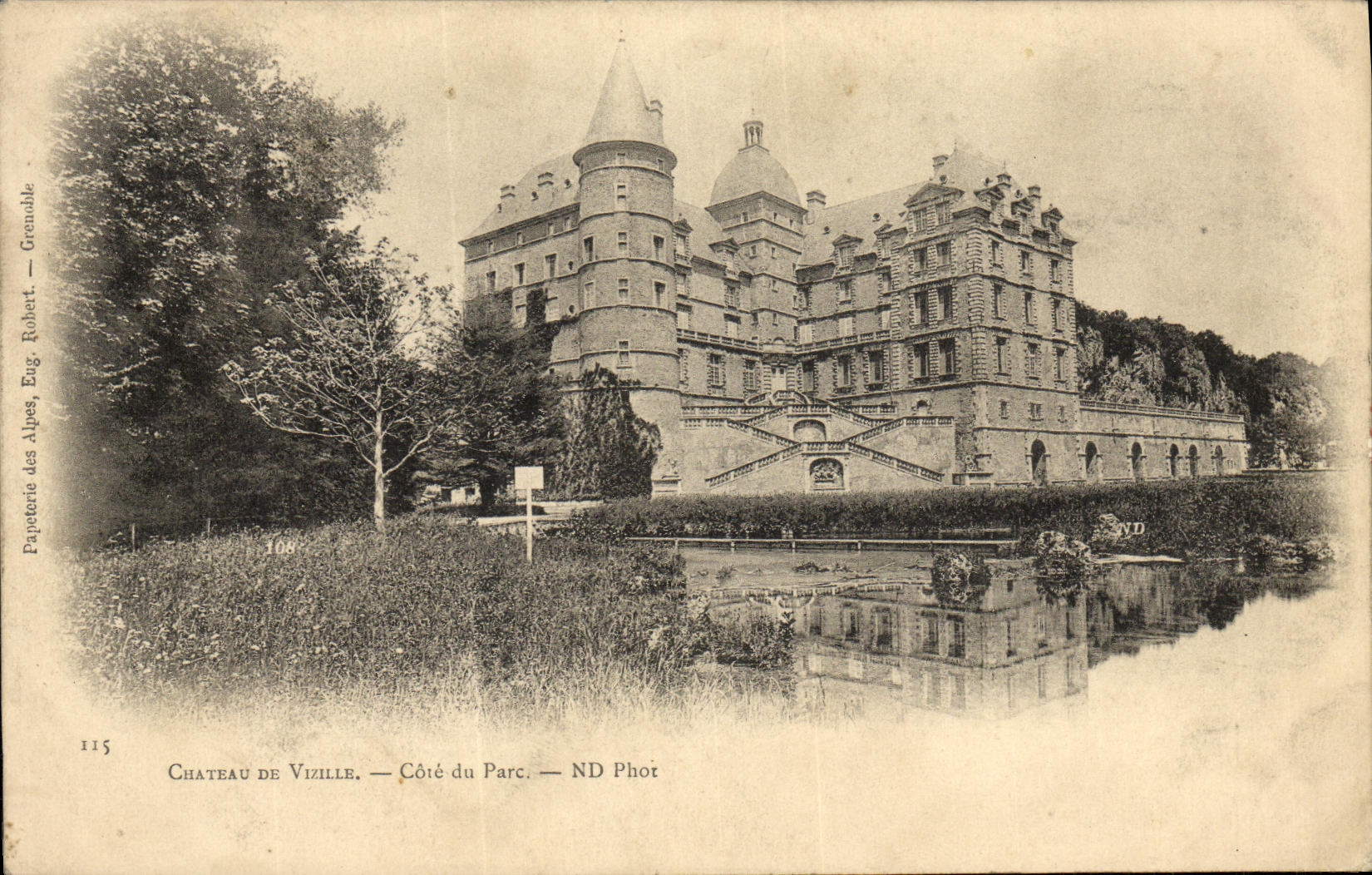VINTAGE POSTCARD Castle of Vizille Dimensions Park