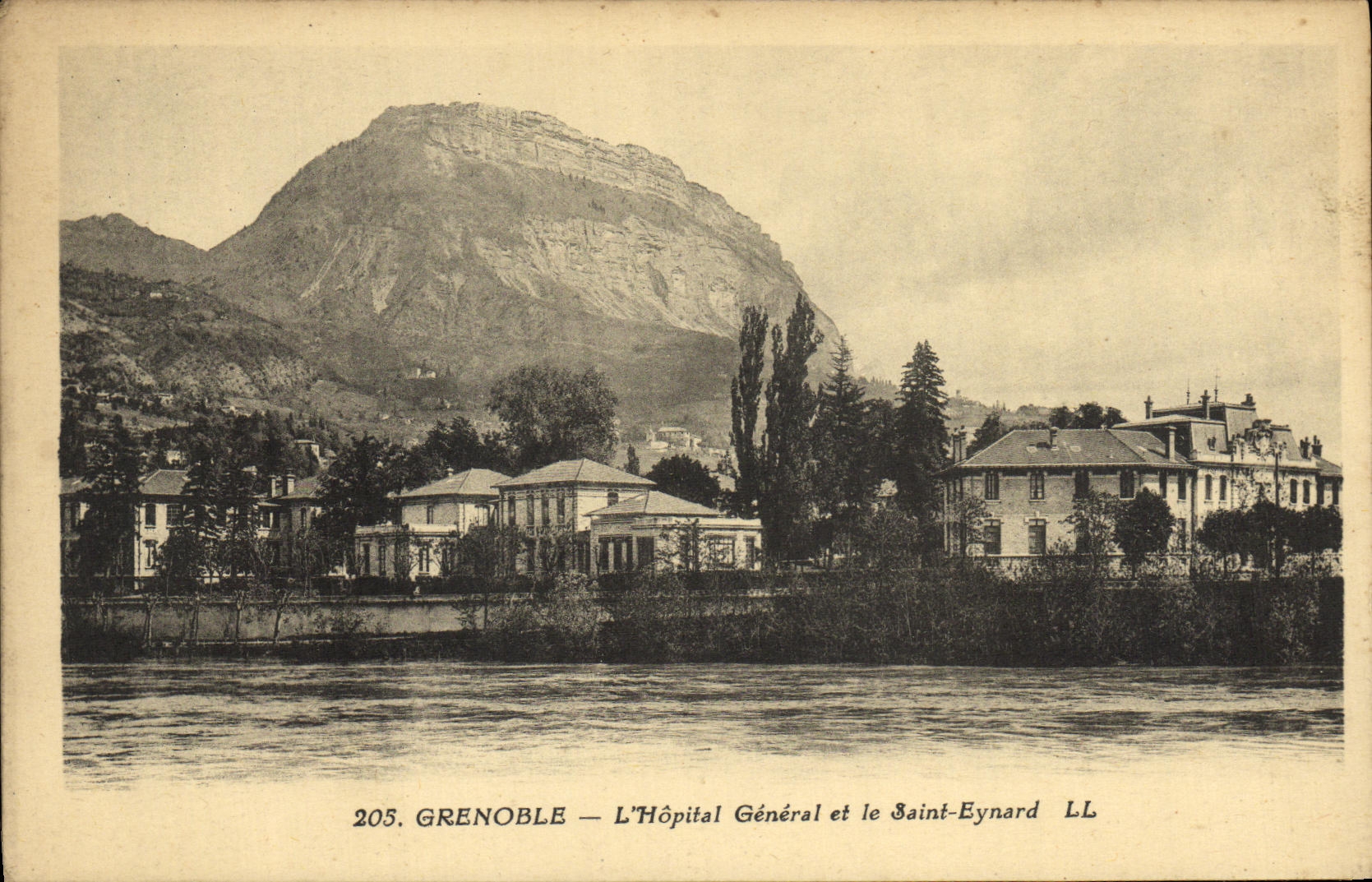 VINTAGE POSTCARD Grenoble L General hospital and the Eynard Saint