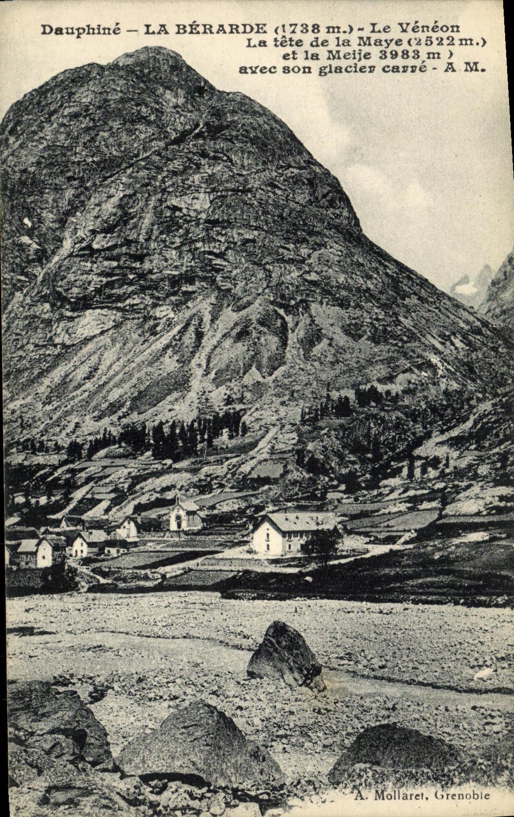 La POSTAL Dauphine Berarde Veneon de la VENDIMIA el jefe de Mauye y de Meije con su glaciar ajusta