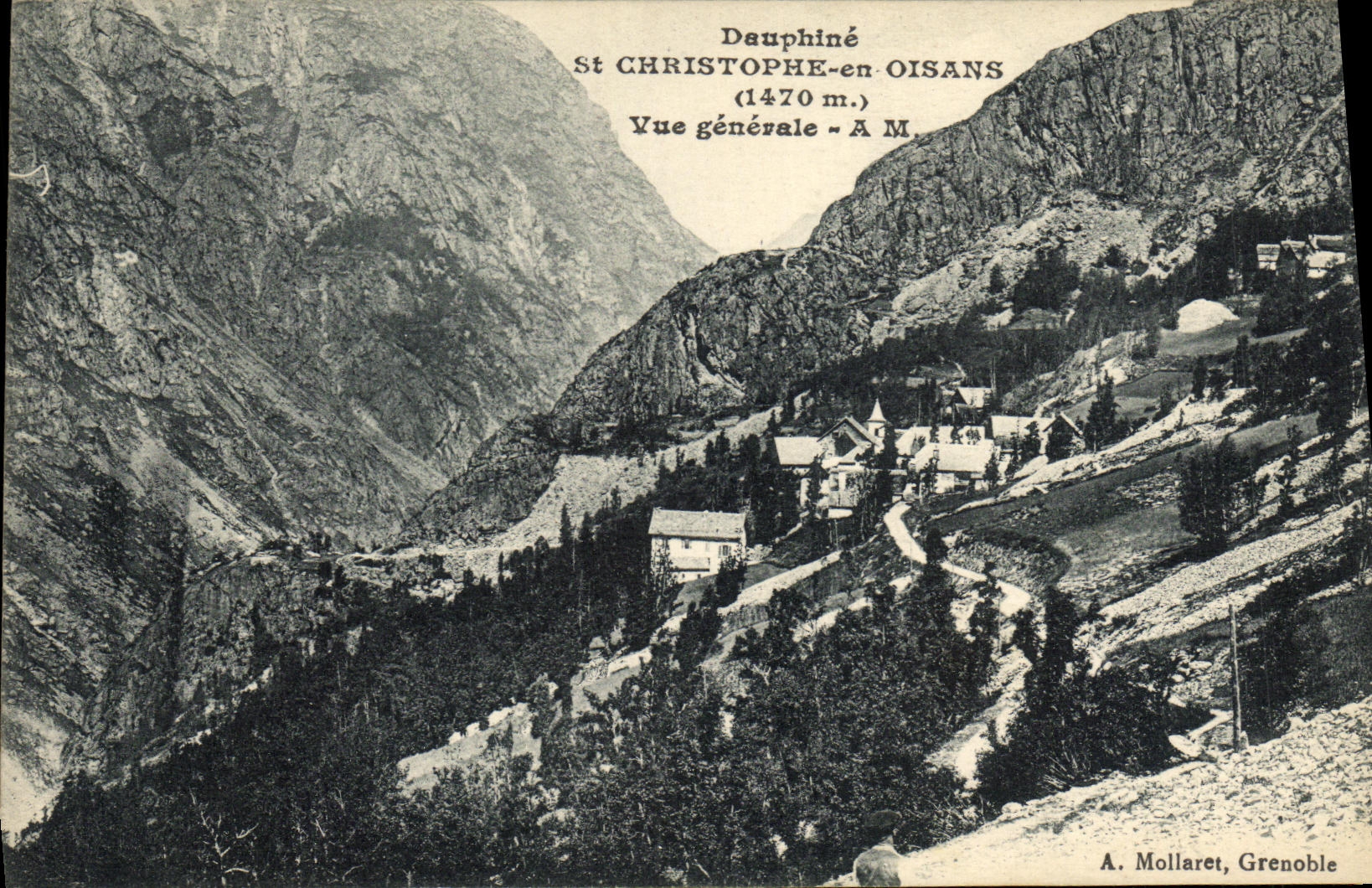 VINTAGE POSTCARD Dauphine St Christophe in Oisans View