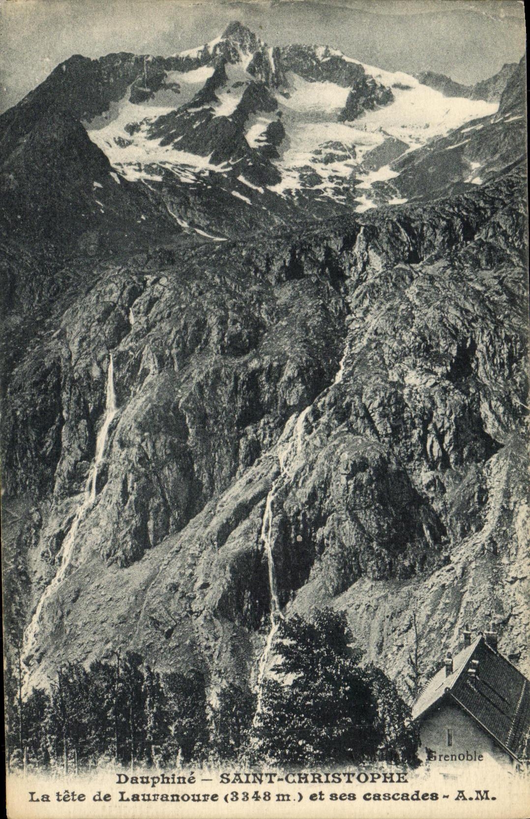 VINTAGE POSTCARD Dauphine Saint Christophe the head of Lauranouse and its cascades