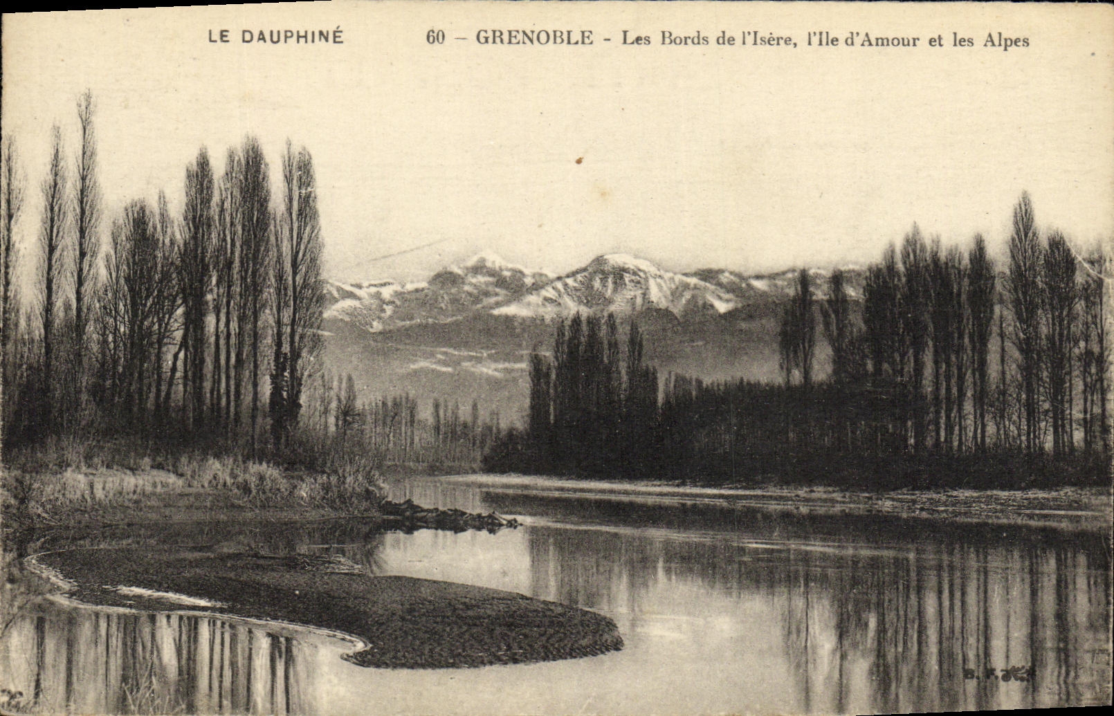 VINTAGE POSTCARD Grenoble Edges of L lsere L D love and the Alps