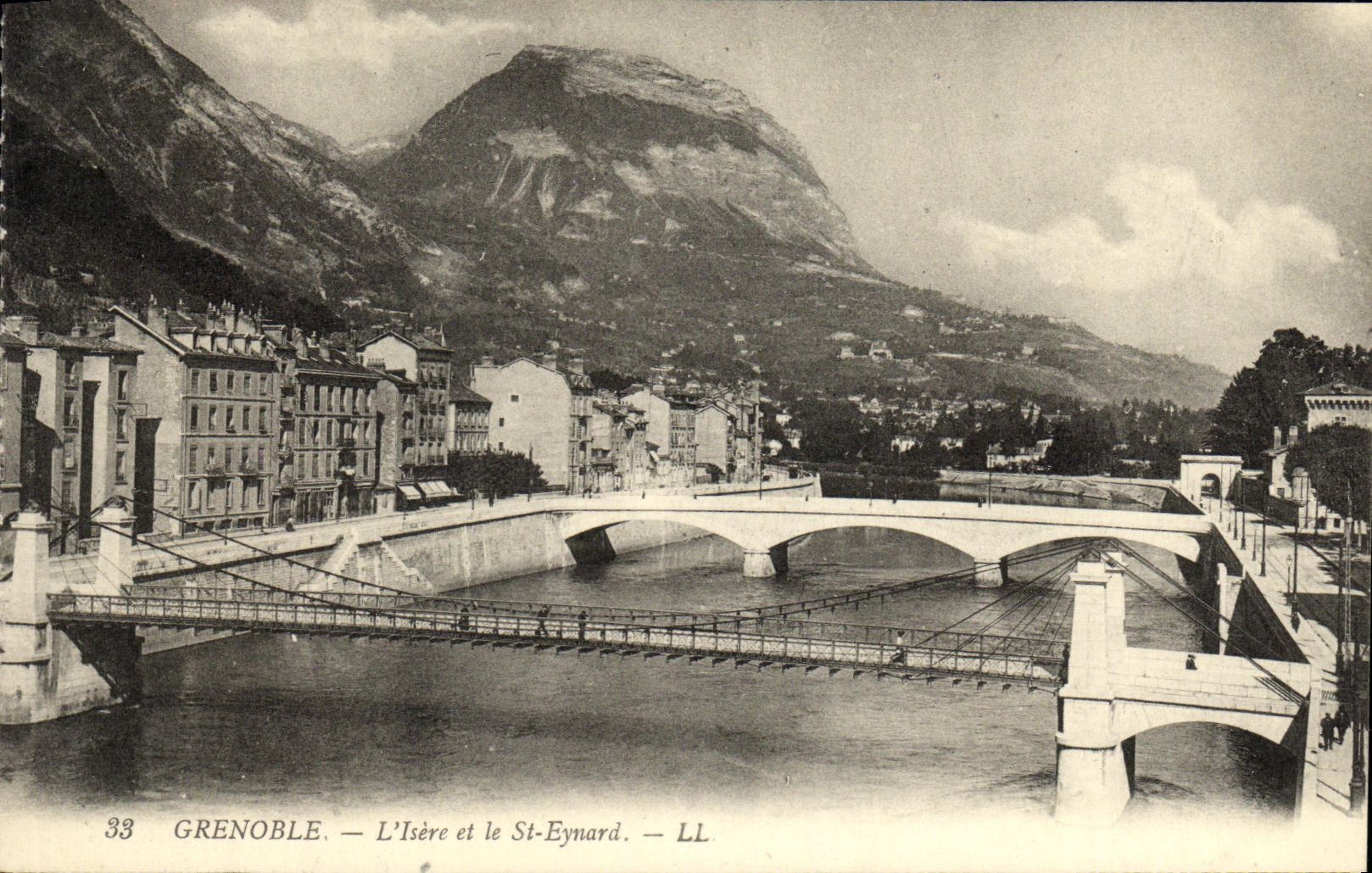 VINTAGE POSTCARD Grenoble L Isere and St Eynard