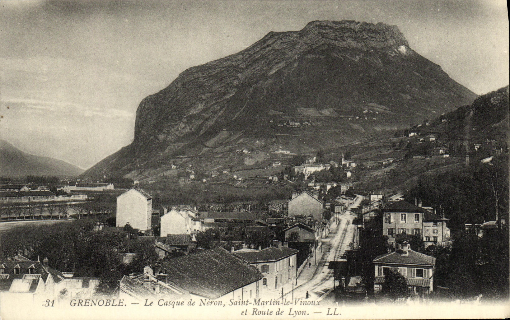 VINTAGE POSTCARD Grenoble the Helmet of Holy Neron Martin Vinoux and Route of Lyon