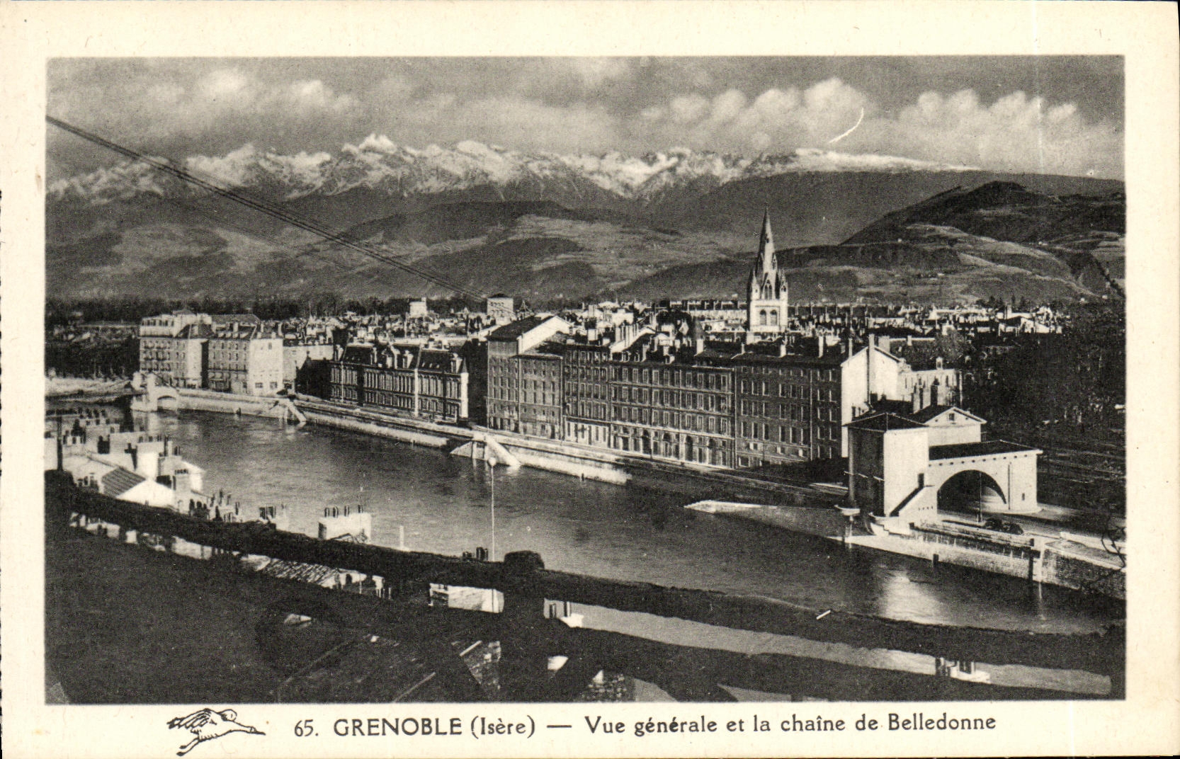 VINTAGE POSTCARD Grenoble View and the Chain De Belledonne