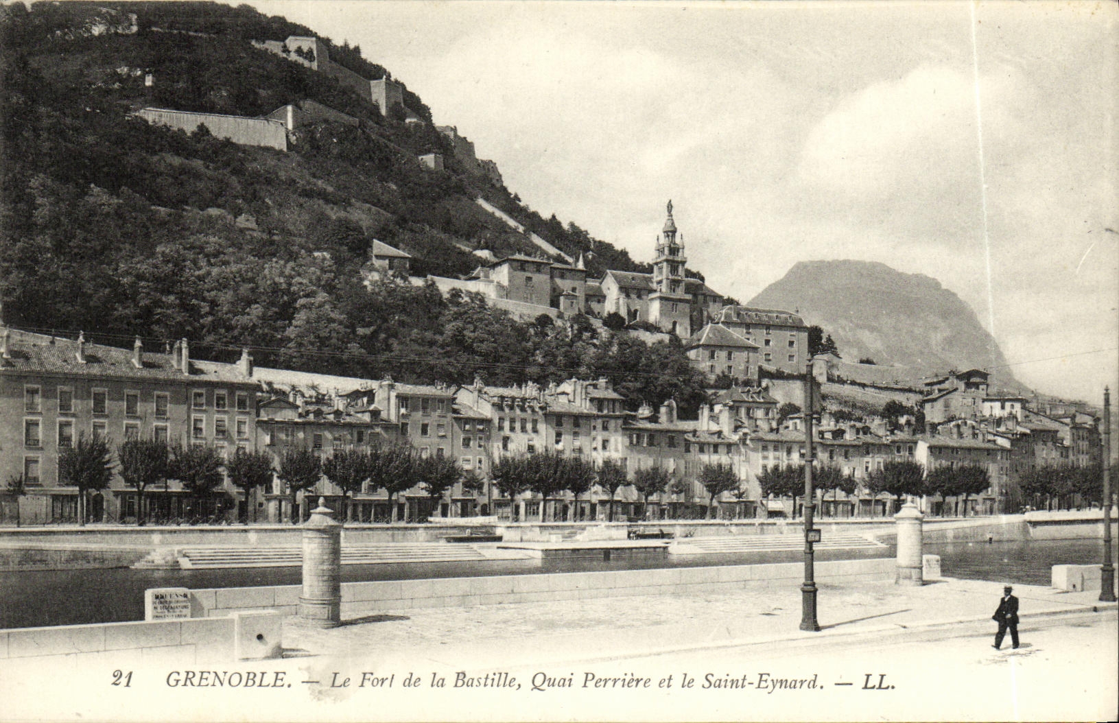 VINTAGE POSTCARD Grenoble the Fort of the Bastille Quay Stone quarry and the Eynard Saint
