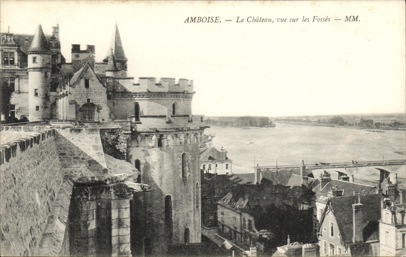 VINTAGE POSTCARD Amboise the Castle Seen on the Pits