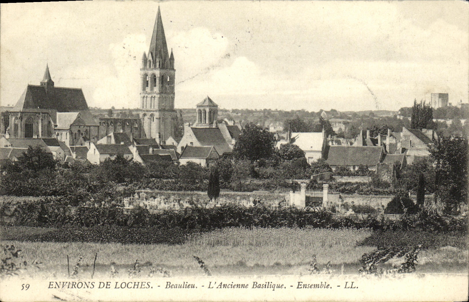 VINTAGE POSTCARD Surroundings Of Loaches Beaulieu L Old Basilica Together
