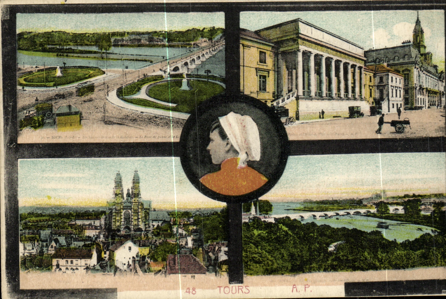 VINTAGE POSTCARD Tours Folklore Caps