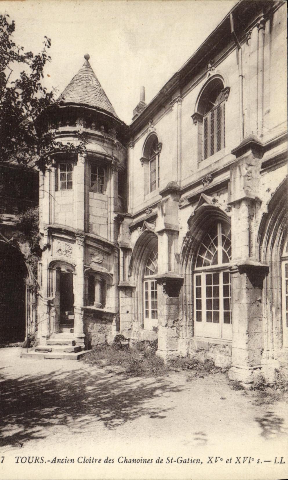 VINTAGE POSTCARD Tours Old Cloister of the Canons of St Gatien
