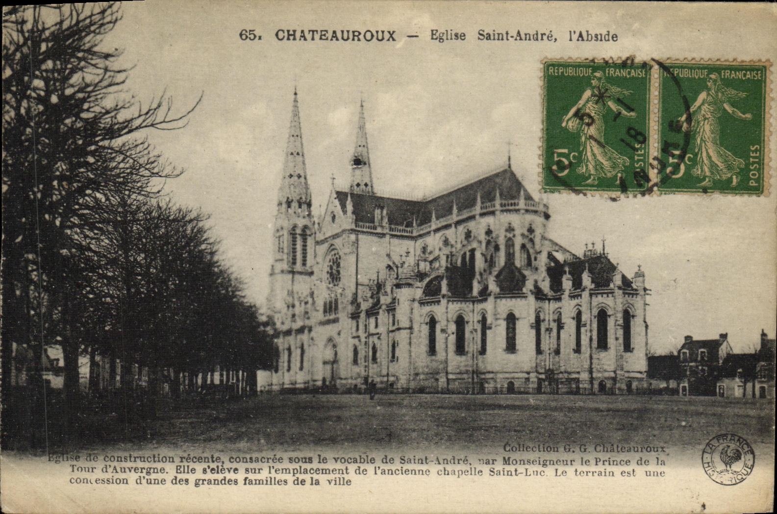 VINTAGE POSTCARD Chateauroux Church Saint Andre L Apse
