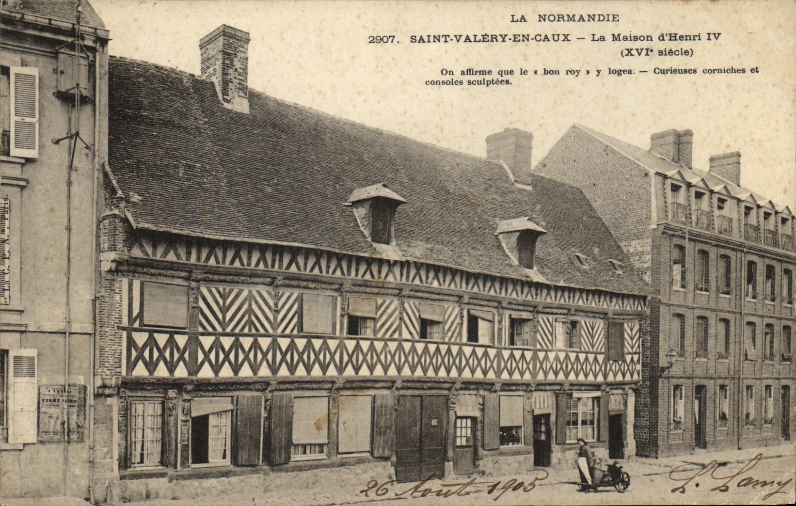 VINTAGE POSTCARD Holy Valery In Caux the House D Henri IV