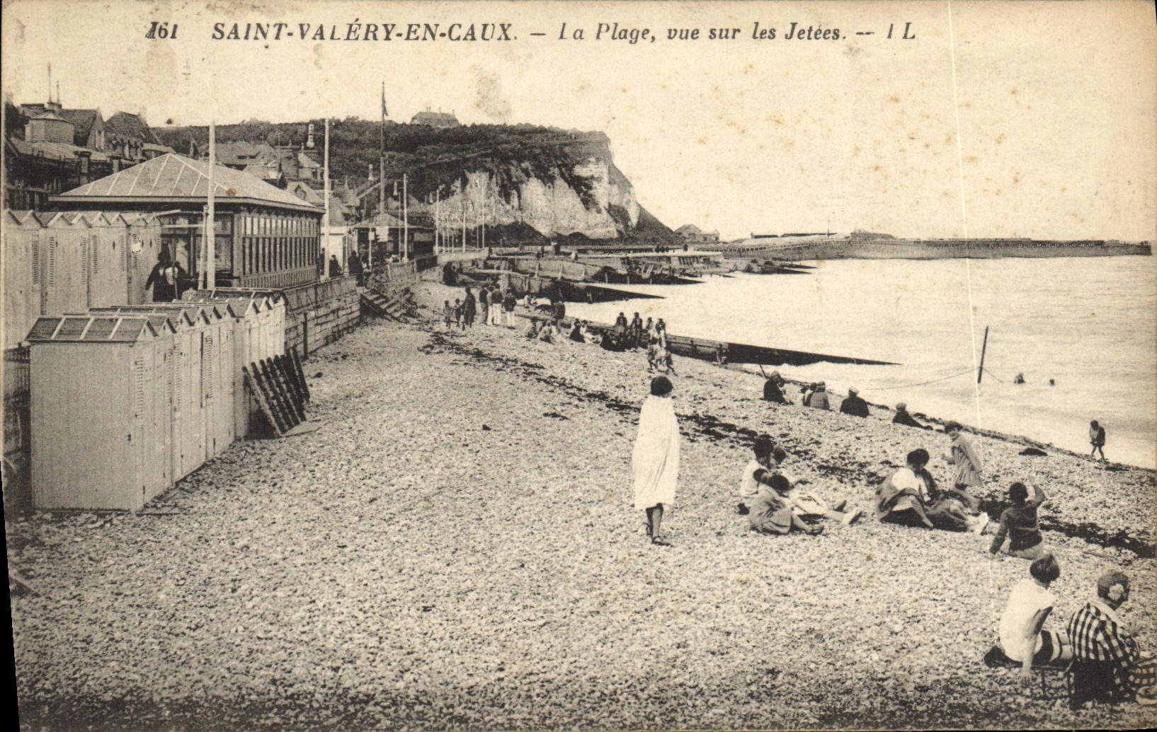 St Valerio de la POSTAL de la VENDIMIA en Caux la playa vista en los embarcaderos